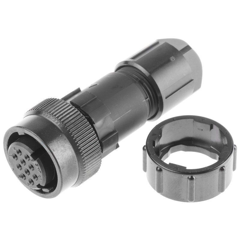 1 pcs - JAE Circular Connector, 10 Contacts, Cable Mount, Plug, Female, IP67, JN2 Series