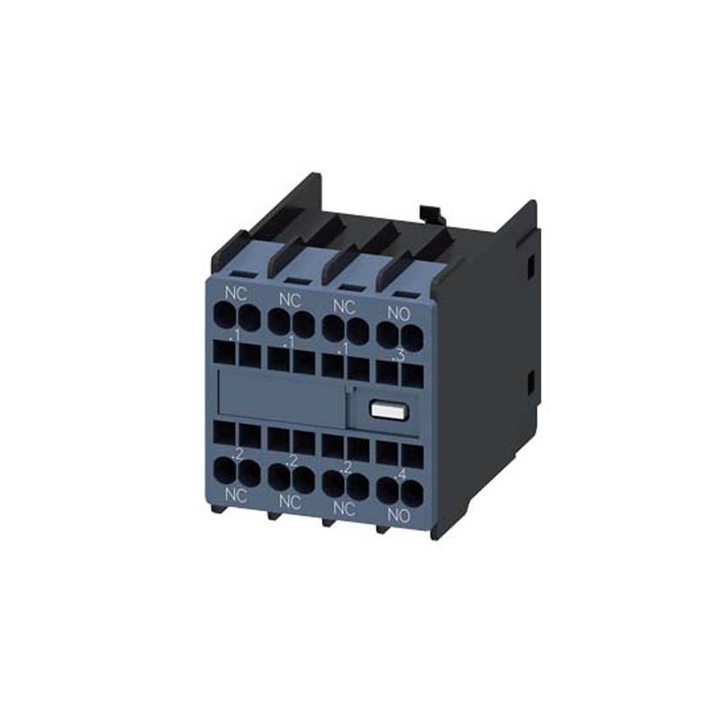 1 pcs - Siemens Auxiliary Switch Block, 4 Contact, 1NO + 3NC, Snap-On, Sirius Innovation