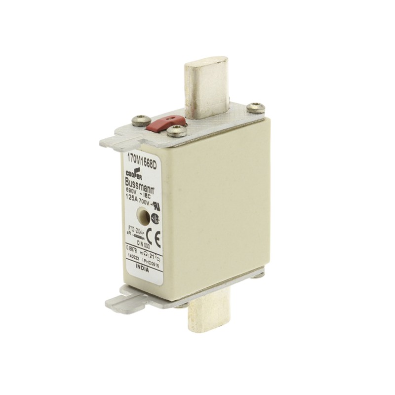 10 pcs - Eaton 125A Centred Tag Fuse, NH000, 690V ac