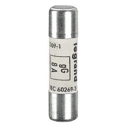 10 pcs - Legrand 8A Ceramic Cartridge Fuse, 10 x 38mm