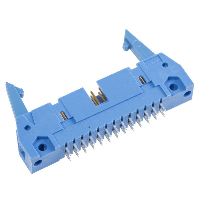 30 pcs - TE Connectivity AMP-LATCH Series Straight Through Hole PCB Header, 26 Contact(s), 2.54mm Pitch, 2 Row(s), Shrouded