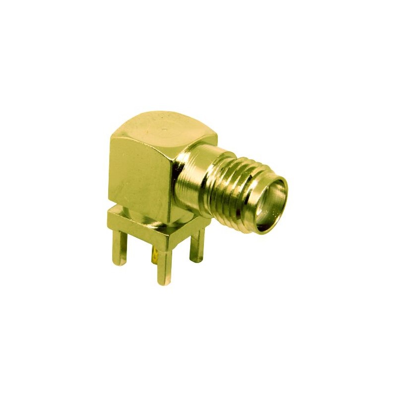 1 pcs - TE Connectivity, jack PCB Mount SMA Connector, Through Hole Termination, Right Angle Body