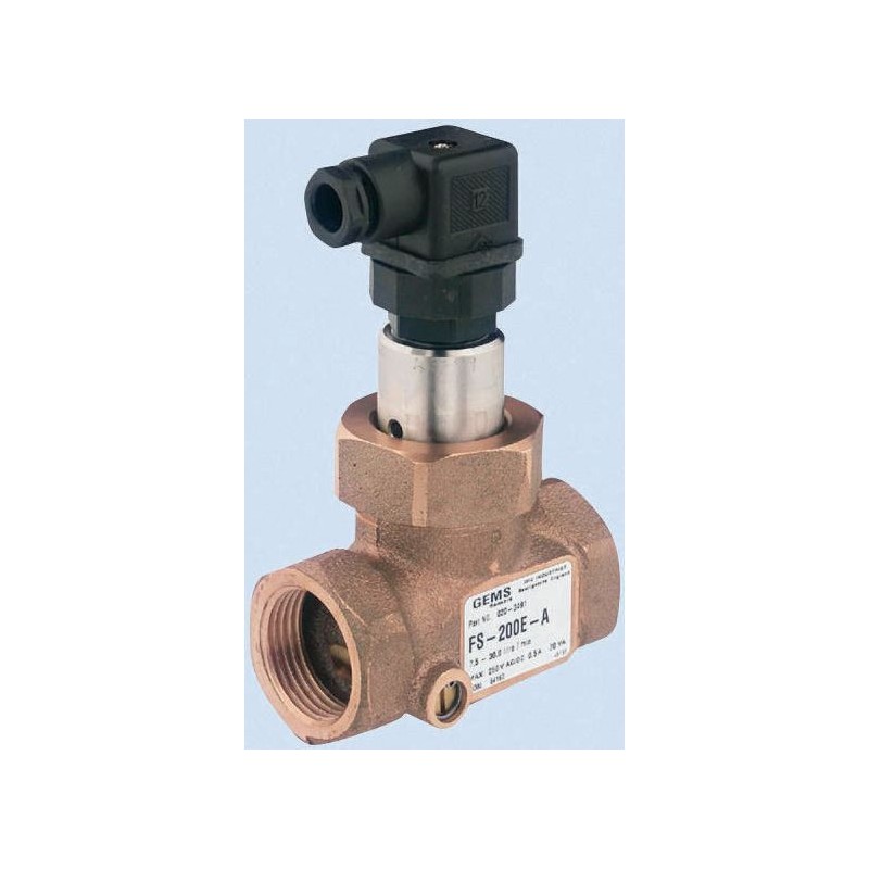 1 pcs - Gems Sensors FS-200E-A Series Shuttle Flow Sensor for Liquid, 7.5 L/min Min, 30 L/min Max