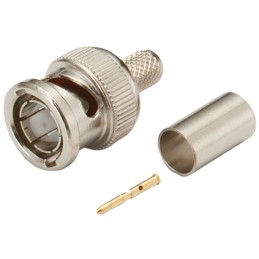1 pcs - RS PRO, Plug Cable Mount BNC Connector, 75Ω, Crimp Termination, Straight Body