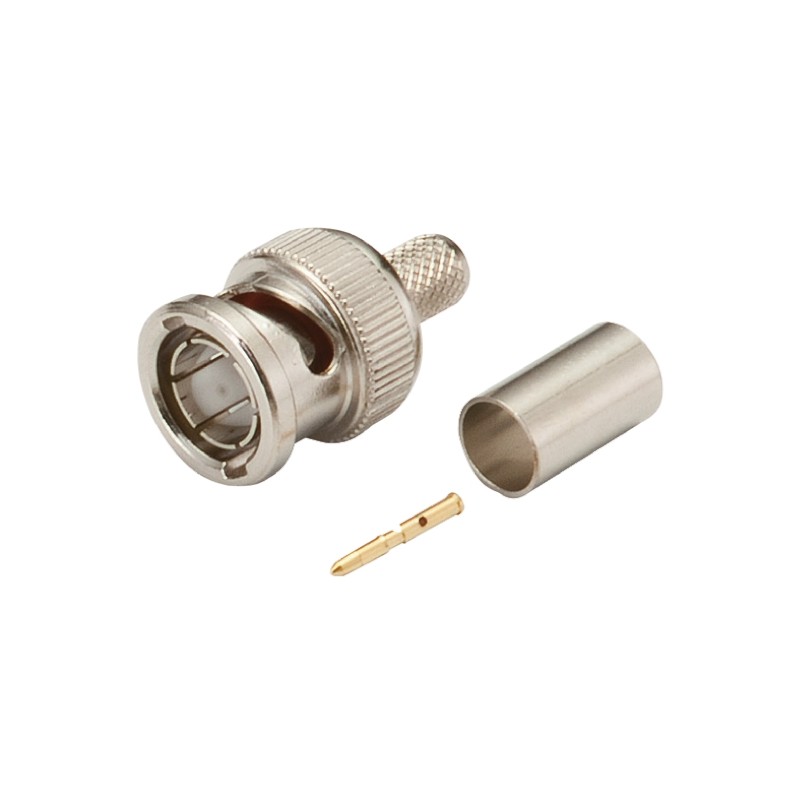 1 pcs - RS PRO, Plug Cable Mount BNC Connector, 75Ω, Crimp Termination, Straight Body