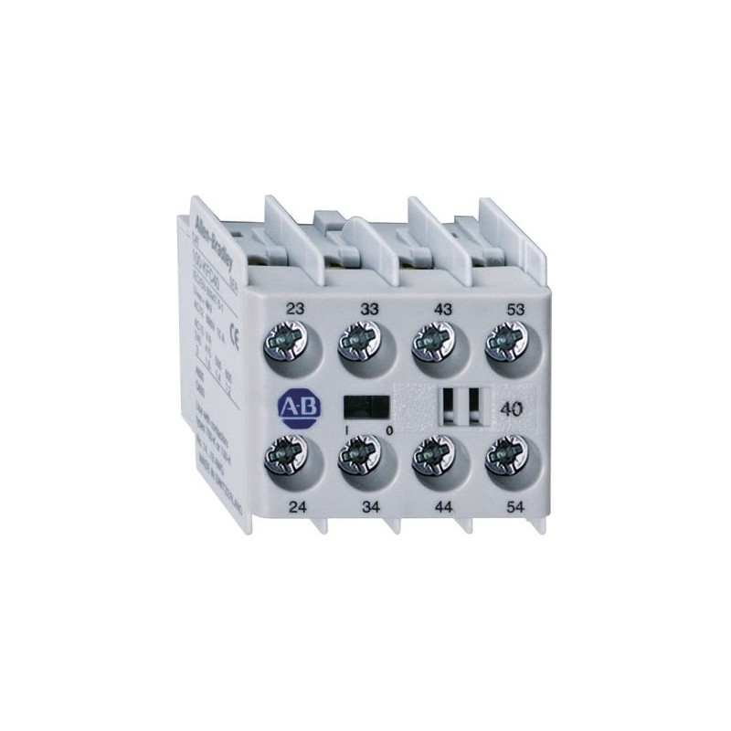 1 pcs - Allen Bradley Auxiliary Contact Block, 2 Contact, 1NC + 1NO, Snap-On