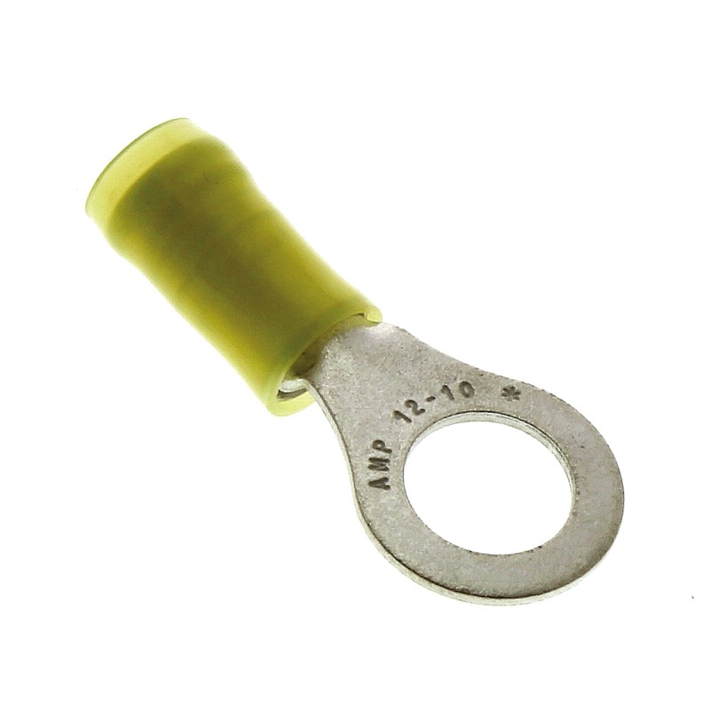 500 pcs - TE Connectivity, PIDG Insulated Ring Terminal, M8 Stud Size, 2.6mm² to 6.6mm² Wire Size, Yellow