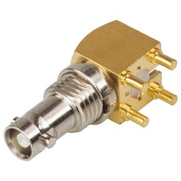 1 pcs - Amphenol RF HD-BNC Series, jack Panel Mount HD-BNC Connector, 75Ω, Through Hole Termination, Right Angle Body