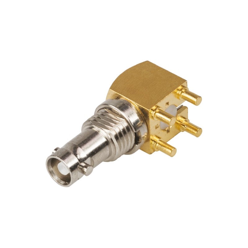 1 pcs - Amphenol RF HD-BNC Series, jack Panel Mount HD-BNC Connector, 75Ω, Through Hole Termination, Right Angle Body