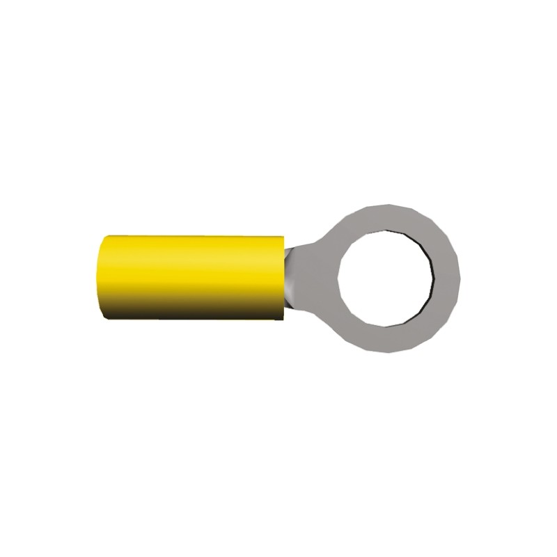 500 pcs - TE Connectivity, PIDG Insulated Ring Terminal, M8 Stud Size, 2.7mm² to 6.6mm² Wire Size, Yellow