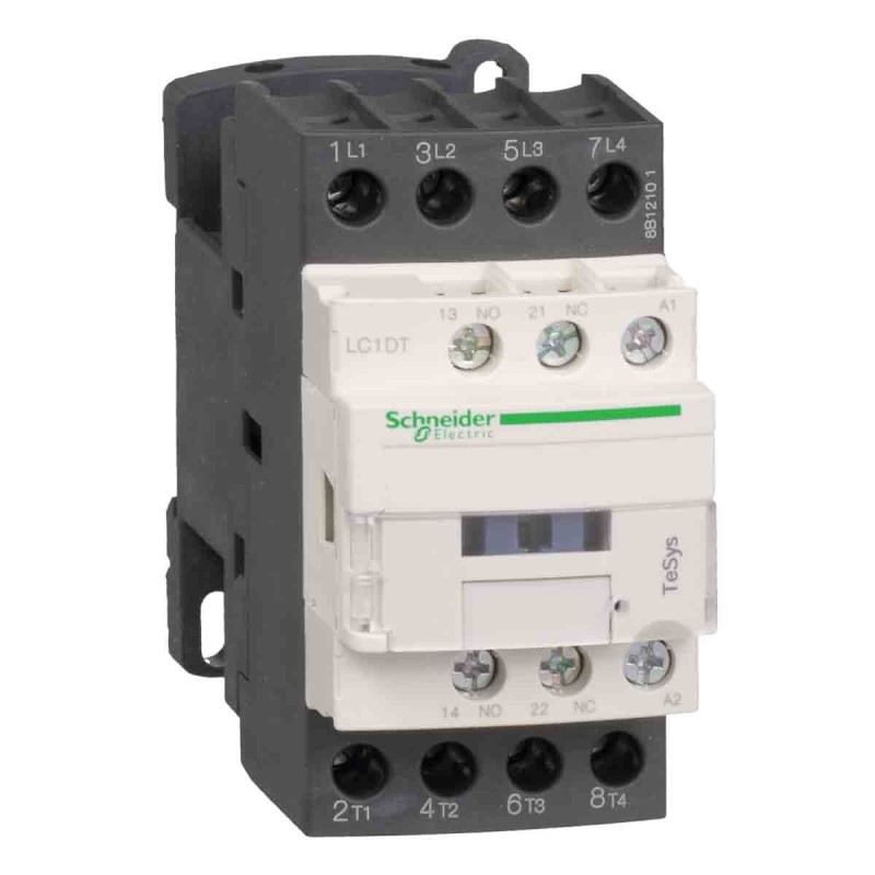 1 pcs - Schneider Electric Reversing Contactor, 110 V dc Coil, 4-Pole, 40 A, 4NO