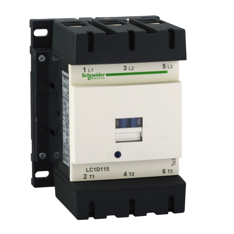 1 pcs - Schneider Electric LC1D Series Contactor, 24 V dc Coil, 3-Pole, 115 A, 3NO, 1 kV ac, 690 V dc