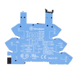 1 pcs - Finder 93 5 Pin 12V dc DIN Rail Relay Socket, for use with 34.51 Series Relay