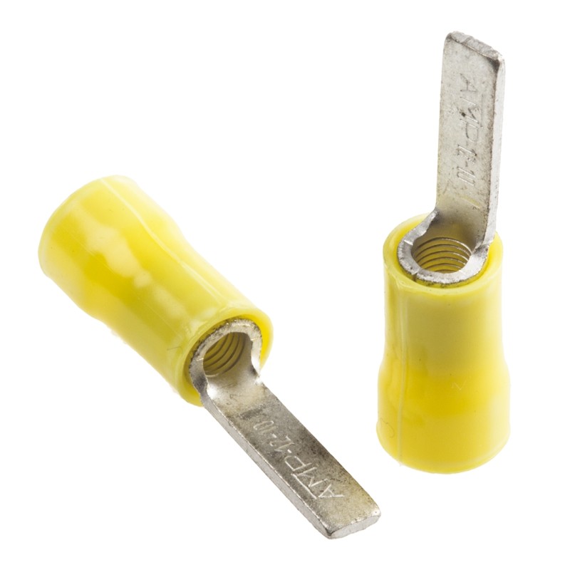 500 pcs - TE Connectivity , PLASTI-GRIP Insulated Crimp Blade Terminal 11.8mm Blade Length, 2.6mm² to 6.6mm², 12AWG to 10AWG,