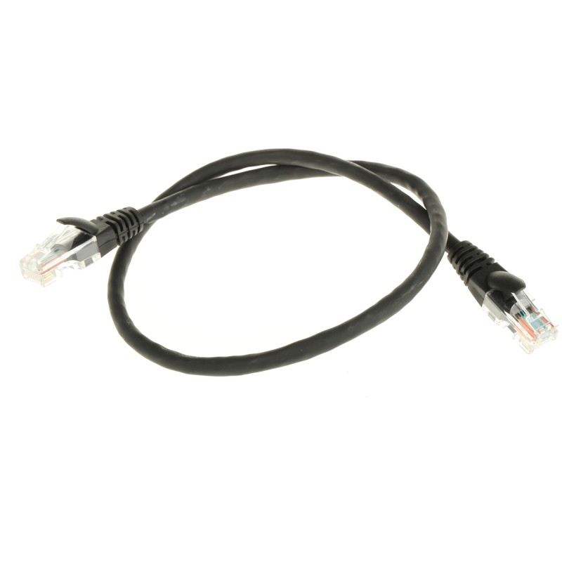 1 pcs - RS PRO Cat5e Male RJ45 to Male RJ45 Ethernet Cable, U/UTP, Black LSZH Sheath, 0.5m