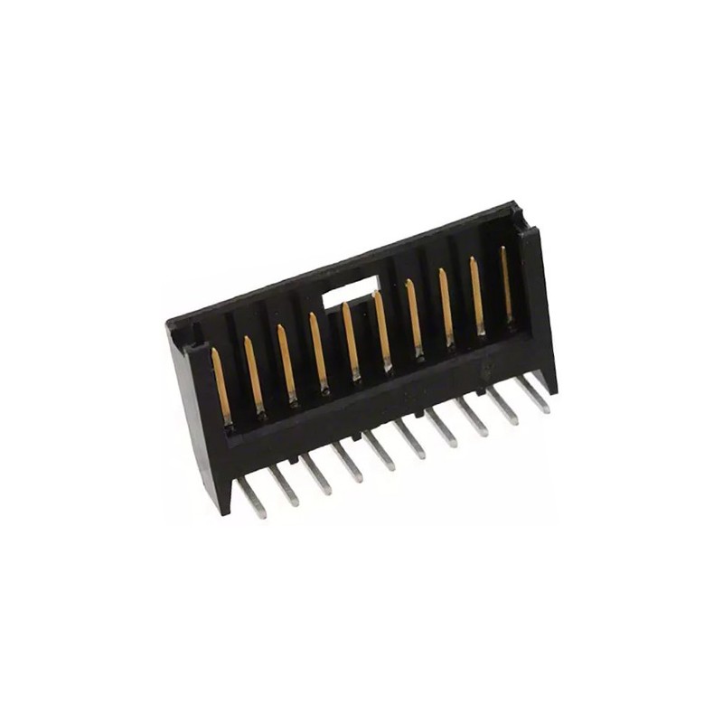 500 pcs - TE Connectivity AMPMODU MOD II Series Right Angle Through Hole PCB Header, 10 Contact(s), 2.54mm Pitch, 1 Row(s),