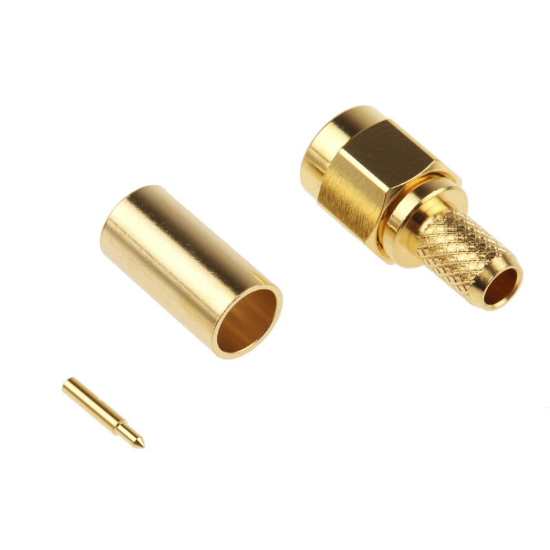 1 pcs - RS PRO, Plug Cable Mount SMA Connector, 50Ω, Crimp Termination, Straight Body