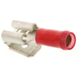 500 pcs - TE Connectivity PIDG FASTON .250 Red Insulated Female Spade Connector, Piggyback Terminal, 6.35 x 0.81mm Tab Size,
