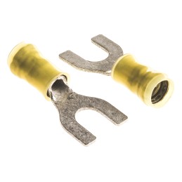 500 pcs - TE Connectivity, PIDG Insulated Crimp Spade Connector, 2.6mm² to 6.6mm², 12AWG to 10AWG, M6 Stud Size Nylon, Yellow