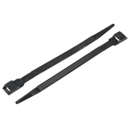 1 Bag of 100 - RS PRO Cable Tie, Double Locking, 180mm x 9 mm, Black Nylon, Pk-100