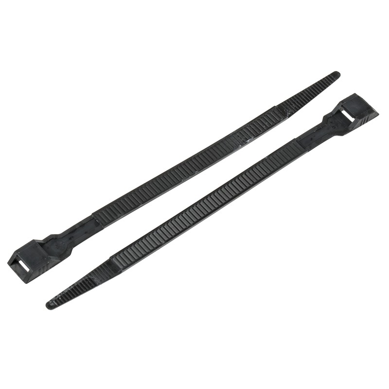 1 Bag of 100 - RS PRO Cable Tie, Double Locking, 180mm x 9 mm, Black Nylon, Pk-100