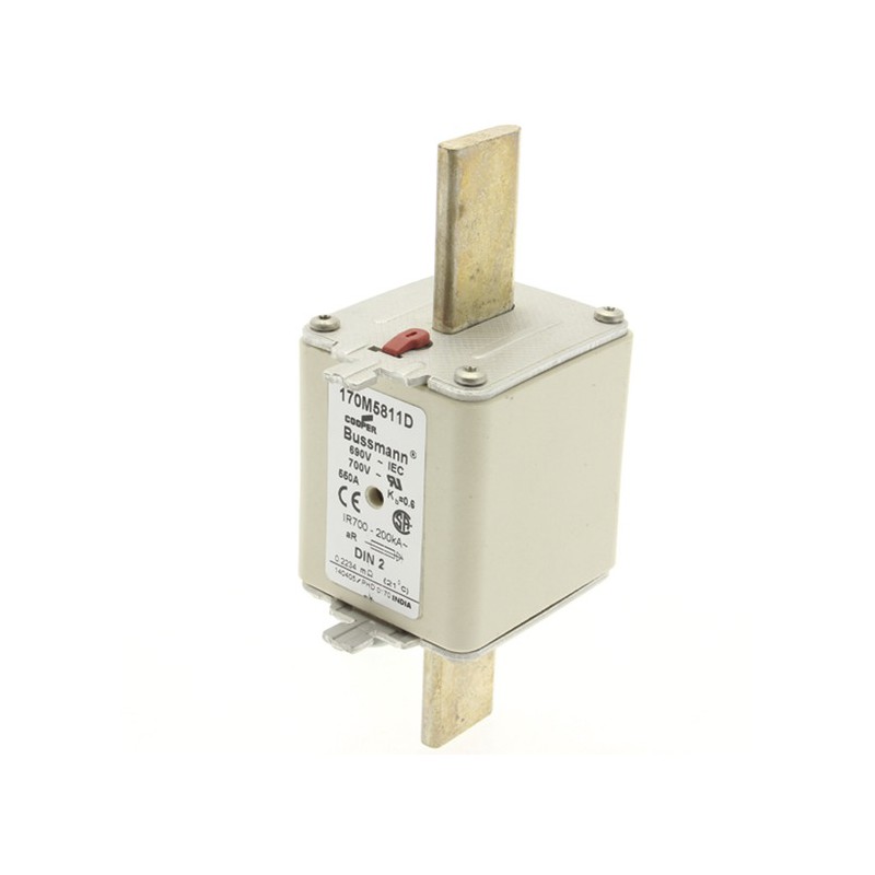 3 pcs - Eaton 550A Centred Tag Fuse, NH2, 690V ac