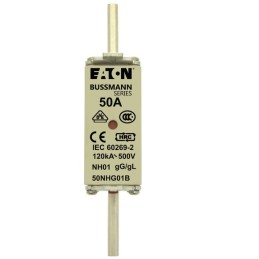 3 pcs - Eaton 50A Centred Tag Fuse, NH01, 500V ac