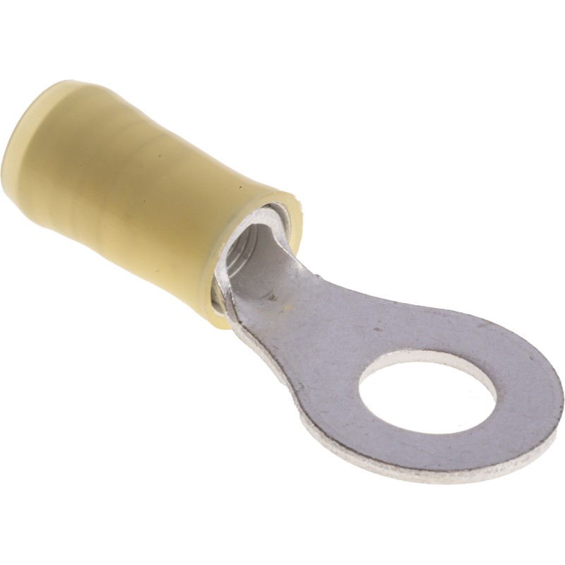 500 pcs - TE Connectivity, PIDG Insulated Ring Terminal, M6 Stud Size, 2.6mm² to 6.6mm² Wire Size, Yellow