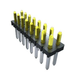 1 pcs - Samtec MTLW Series Straight Pin Header, 3 Contact(s), 2.54mm Pitch, 2 Row(s), Unshrouded