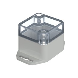 1 pcs - Bopla Euromas X Series Light Grey Polycarbonate Enclosure, IP66, IP68, IK07, Flanged, Clear Lid, 44.8 x 44.8 x 40.1mm