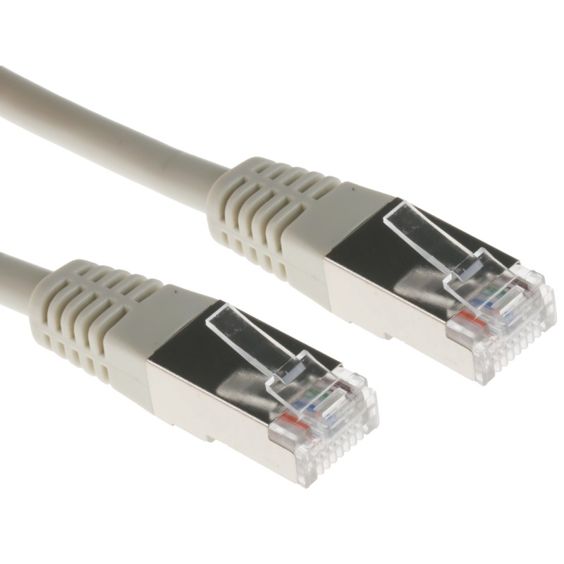 1 pcs - RS PRO Cat5 Male RJ45 to Male RJ45 Ethernet Cable, F/UTP, Grey PVC Sheath, 1m