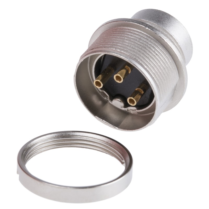 1 pcs - Lumberg, SFV 3 Pole M16 Din Plug, DIN EN 60529, 5A, 250 V ac IP40, Male, Panel Mount