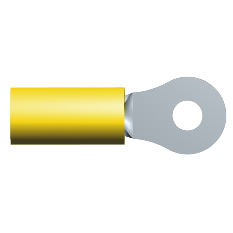500 pcs - TE Connectivity, PLASTI-GRIP Insulated Ring Terminal, M3.5 (6) Stud Size, 2.6mm² to 6.6mm² Wire Size, Yellow