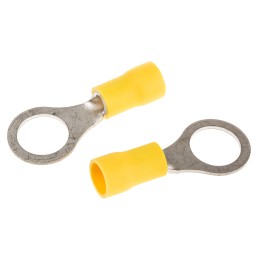 500 pcs - TE Connectivity, PIDG Insulated Ring Terminal, M8 Stud Size, 2.6mm² to 6.6mm² Wire Size, Yellow
