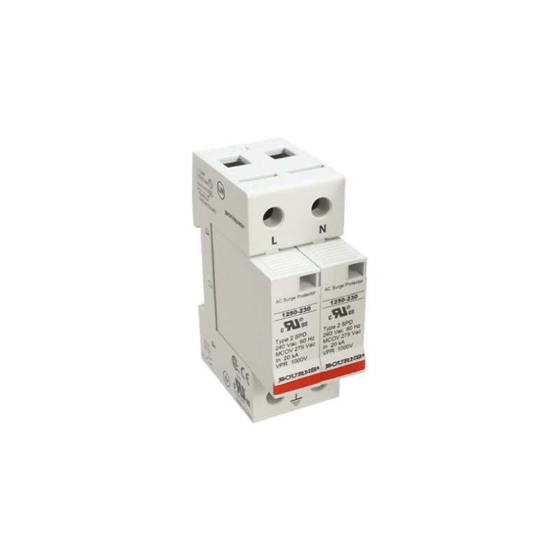 4 pcs - Bourns, 1250 Surge Arrester 415 V ac Maximum Voltage Rating 50kA Maximum Surge Current 2 Pole Protector