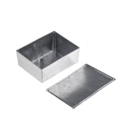 1 pcs - RS PRO Silver Die Cast Aluminium Enclosure, IP54, Silver Lid, 109.4 x 82 x 44.3mm