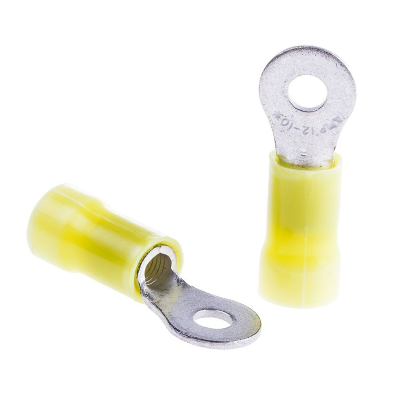 500 pcs - TE Connectivity, PLASTI-GRIP Insulated Ring Terminal, M3.5 Stud Size, 3mm² to 6mm² Wire Size, Yellow
