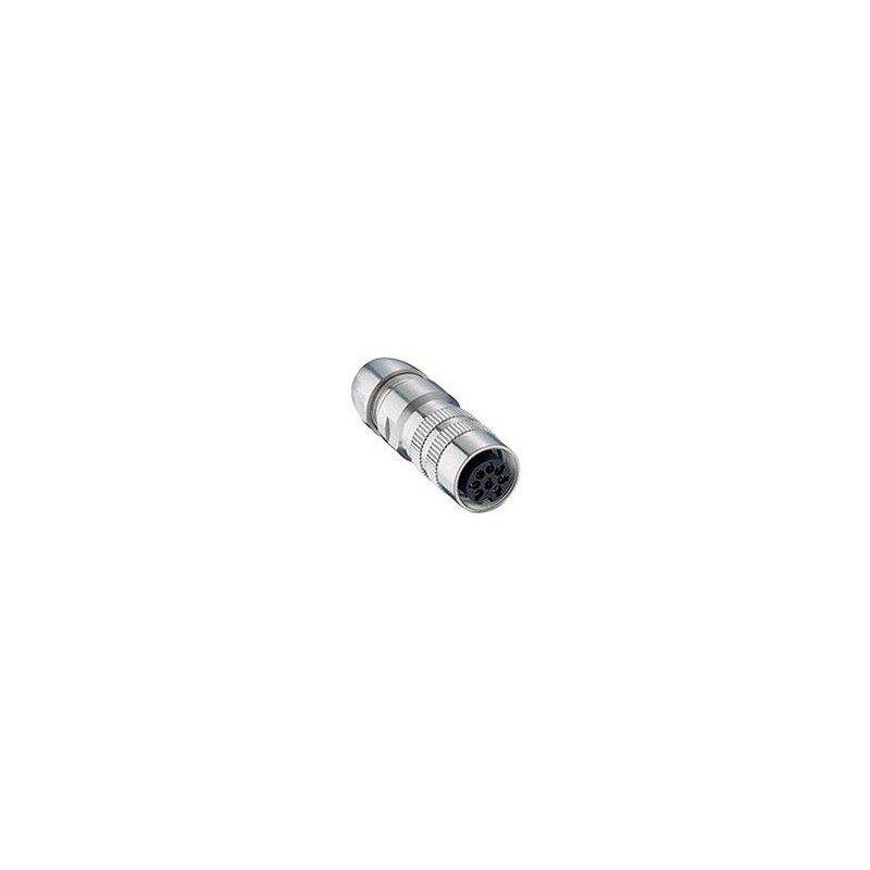 1 pcs - Lumberg Circular Connector, 8 Contacts, Cable Mount, M16 Connector, Socket, Female, IP68, 03 Series