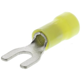 500 pcs - TE Connectivity, PLASTI-GRIP Insulated Crimp Spade Connector, 2.6mm² to 6.6mm², 12AWG to 10AWG, M5 Stud Size Vinyl,