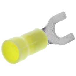 500 pcs - TE Connectivity, PLASTI-GRIP Insulated Crimp Spade Connector, 2.6mm² to 6.6mm², 12AWG to 10AWG, M5 Stud Size Vinyl,