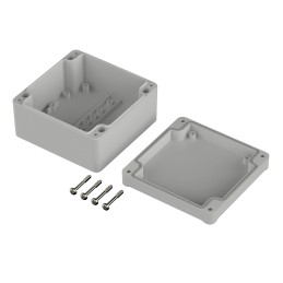 1 pcs - Bopla Euromas II Series Light Grey Polycarbonate Enclosure, IP65, Light Grey Lid, 100 x 100 x 57mm