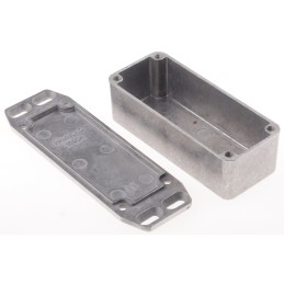 1 pcs - Hammond 1590 Series Natural Die Cast Aluminium Enclosure, IP54, Flanged, Natural Lid, 92.5 x 38.5 x 27mm