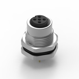 40 pcs - Wurth Elektronik Circular Connector, 5 Contacts, Panel Mount, M12 Connector, Socket, Female, IP68, WR-CIRC Series
