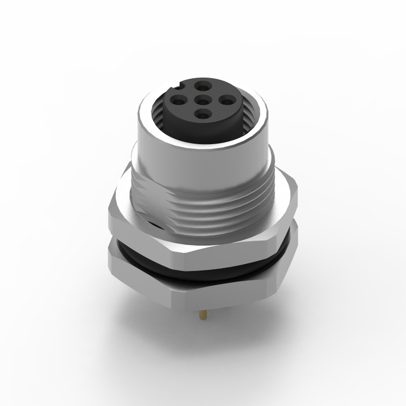 40 pcs - Wurth Elektronik Circular Connector, 5 Contacts, Panel Mount, M12 Connector, Socket, Female, IP68, WR-CIRC Series