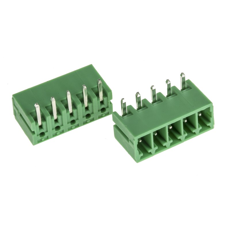 500 pcs - RS PRO 3.5mm Pitch 5 Way Right Angle Pluggable Terminal Block, Header, Through Hole, Screw Termination
