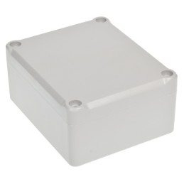 1 pcs - RS PRO Grey ABS Enclosure, IP65, IK09, Grey Lid, 89.35 x 74.5 x 41mm