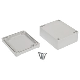 1 pcs - RS PRO Grey ABS Enclosure, IP65, IK09, Grey Lid, 89.35 x 74.5 x 41mm