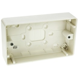 1 pcs - MK Electric Logic Plus White Gloss Back Box, BS, IP20, 2 Gangs, 148 x 87 x 30mm