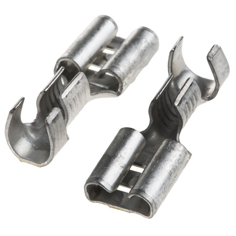 500 pcs - TE Connectivity FASTON .250 Uninsulated Female Spade Connector, Receptacle, 6.35 x 0.81mm Tab Size, 2mm² to 3mm²