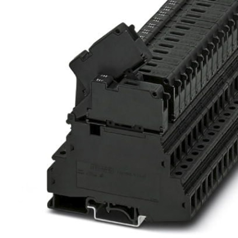 1 pcs - Phoenix Contact UKK 5-HESILED 24 (6.3X32) Series Black Non-Fused DIN Rail Terminal, Double-Level, Screw Termination